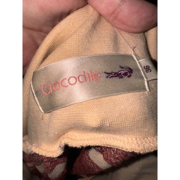 Crocodile Womens Maxi Skirt Brown & Beige Elephant Print Stretch Waist Size 36 - Picture 4 of 5